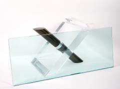 Mid Century Modern Art Deco Style Lucite Glass Lipstick Coffee Table - 3178236