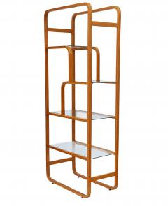 Mid Century Modern Asymmetrical Etagere or Shelving Wall Unit in Oak Glass - 4286470