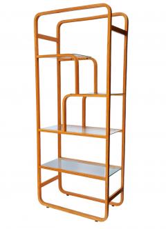 Mid Century Modern Asymmetrical Etagere or Shelving Wall Unit in Oak Glass - 4286474
