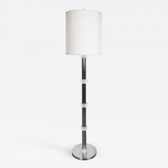Mid Century Modern Banded Lucite and Chrome Floor Lamp - 1703240