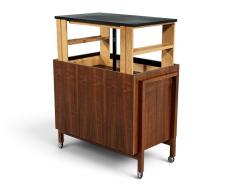 Mid Century Modern Bar Cabinet with Hidden Lift Top Storage - 4789504