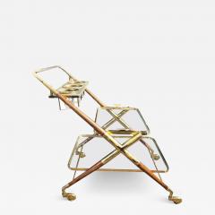 Mid Century Modern Bar Cart Teak and Brass - 2927767