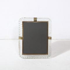 Mid Century Modern Barovier e Toso Antiqued Brass Braided Glass Picture Frame - 3108844