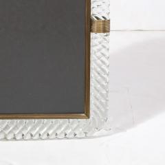 Mid Century Modern Barovier e Toso Antiqued Brass Braided Glass Picture Frame - 3108848