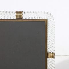Mid Century Modern Barovier e Toso Antiqued Brass Braided Glass Picture Frame - 3108850