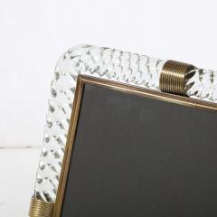Mid Century Modern Barovier e Toso Antiqued Brass Braided Glass Picture Frame - 3108966