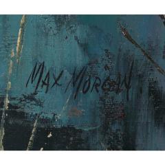 Mid Century Modern Beach Scene Oil Painting by M Morgan - 4463083