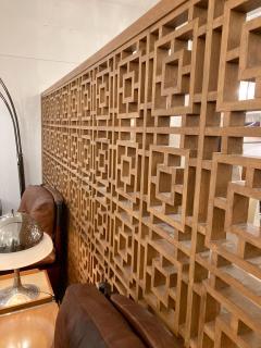 Mid Century Modern Belgian Wooden Room Divider Screen - 3252847