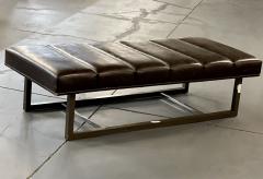 Mid Century Modern Bench Ottoman Leather Steel - 2600903