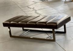 Mid Century Modern Bench Ottoman Leather Steel - 2600905
