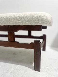 Mid Century Modern Bench in White Boucle - 2769756