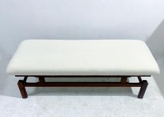 Mid Century Modern Bench in White Boucle - 2769757