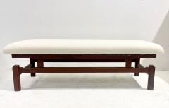 Mid Century Modern Bench in White Boucle - 2769758