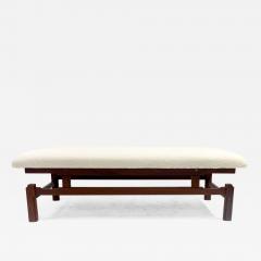 Mid Century Modern Bench in White Boucle - 2775169