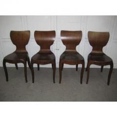 Mid Century Modern Bent Plywood Chairs W Chippendale Form Set of 4 - 1642185