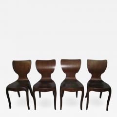 Mid Century Modern Bent Plywood Chairs W Chippendale Form Set of 4 - 1642913
