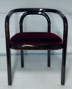 Mid Century Modern Bentwood Chair with Burgundy Velvet Seat - 4356845