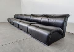 Mid Century Modern Black Leather Modular Sofa by Doimo Salotti - 2956131