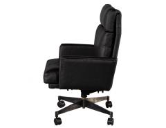 Mid Century Modern Black Leather Office Chair - 3065672