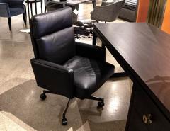 Mid Century Modern Black Leather Office Chair - 3065679