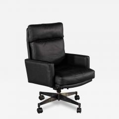 Mid Century Modern Black Leather Office Chair - 3066697