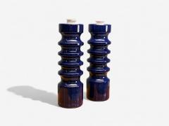 Mid Century Modern Blue Ceramic Table Lamps United States 1960s - 4239896