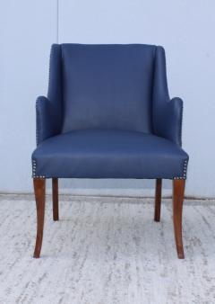 Mid Century Modern Blue Leather Armchairs - 984010