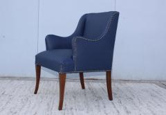 Mid Century Modern Blue Leather Armchairs - 984011