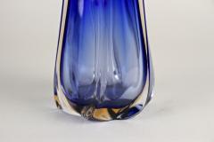 Mid Century Modern Blue Murano Glass Vase Italy circa 1970 - 4730307