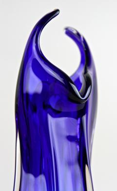Mid Century Modern Blue Murano Glass Vase Italy circa 1970 - 4730309