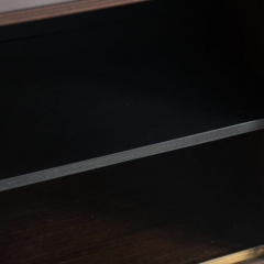 Mid Century Modern Bookcase by Jules Wabbes Wood and Brass 1960s - 4331141