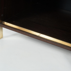 Mid Century Modern Bookcase by Jules Wabbes Wood and Brass 1960s - 4331143