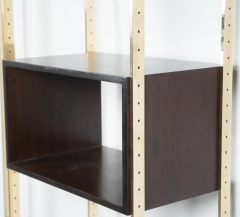 Mid Century Modern Bookcase by Jules Wabbes Wood and Brass 1960s - 4331147
