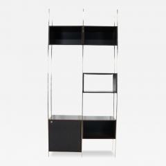 Mid Century Modern Bookcase by Jules Wabbes Wood and Brass 1960s - 4332561