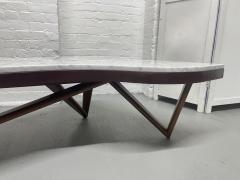 Mid Century Modern Boomerang Shaped Marble Top Coffee Table - 3004889