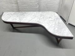 Mid Century Modern Boomerang Shaped Marble Top Coffee Table - 3004893
