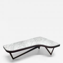 Mid Century Modern Boomerang Shaped Marble Top Coffee Table - 3008689