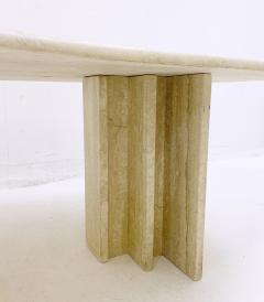 Mid Century Modern Boomerang Travertine Coffee Table - 2499657