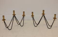 Mid Century Modern Brass And Iron Candlesticks - 1193382