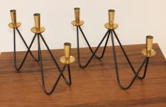 Mid Century Modern Brass And Iron Candlesticks - 1193384