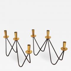 Mid Century Modern Brass And Iron Candlesticks - 1193827