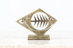 Mid Century Modern Brass Fish Sculpture - 2536744