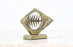 Mid Century Modern Brass Fish Sculpture - 2536745