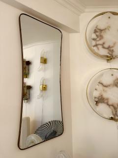 Mid Century Modern Brass Frame Mirror Italy 1950s - 3081071