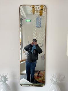Mid Century Modern Brass Frame Mirror Italy 1950s - 3452564