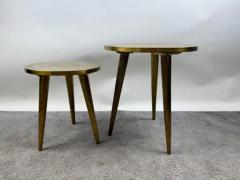 Mid Century Modern Brass Round Nest Side Table Set of 2 - 4091415