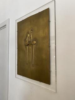 Mid Century Modern Brass Wall Plaque - 2596969