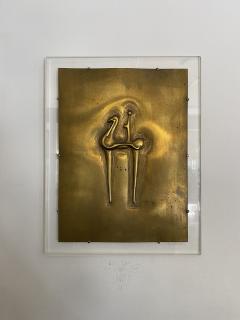 Mid Century Modern Brass Wall Plaque - 2596971