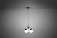 Mid Century Modern Brass and Glass Ceiling Lamp Europe ca 1950s - 3070698