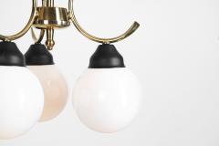 Mid Century Modern Brass and Glass Ceiling Lamp Europe ca 1950s - 3070703